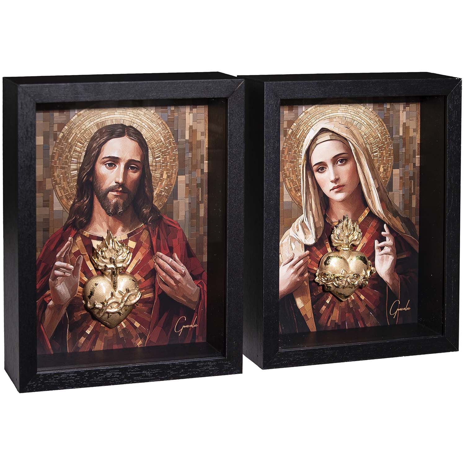 Os Sagrados Corações de Jesus e Maria 2 peças