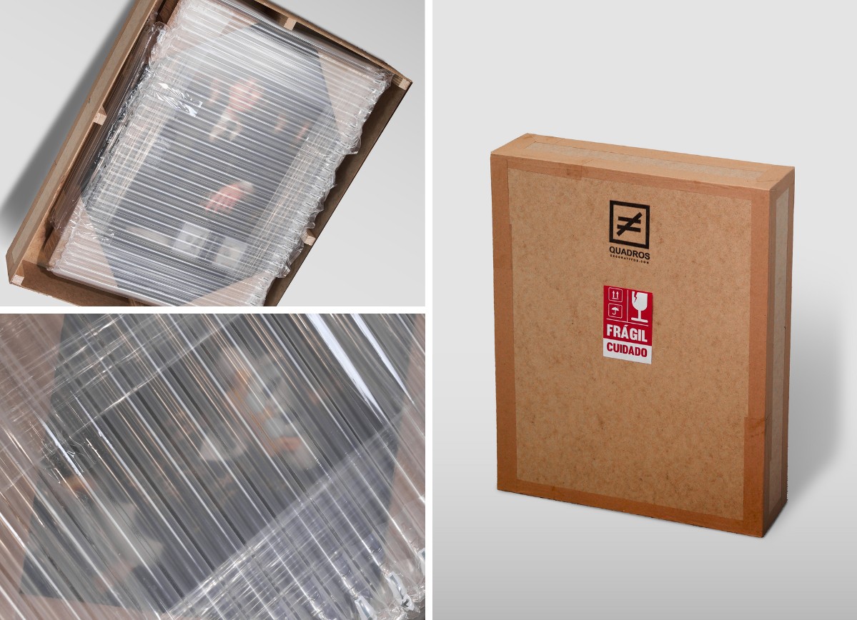 Quadro protegido em embalagem especial